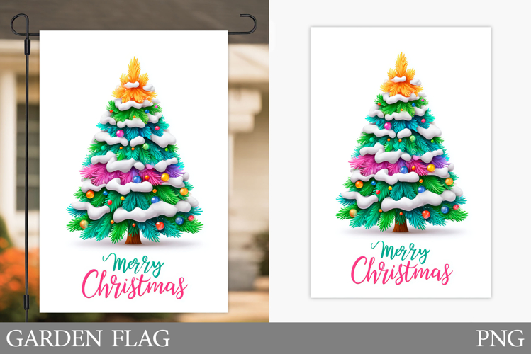 Christmas Tree Garden Flag. Christmas Garden Flag Design