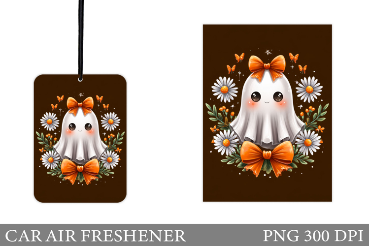 Ghost Car Air Freshener Design. Halloween Car Air Freshener