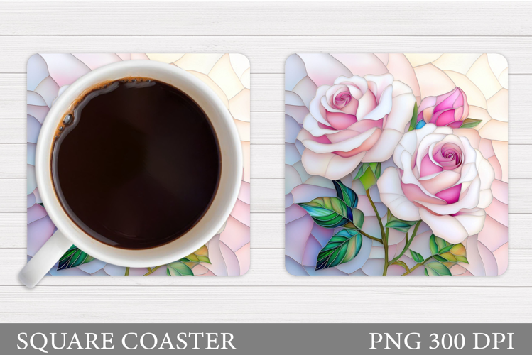 Roses Coaster Sublimation. Flowers Coaster Design