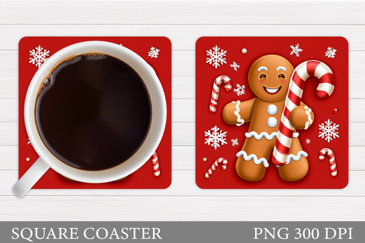 Gingerbread Coaster Design. Christmas Coaster Sublimation