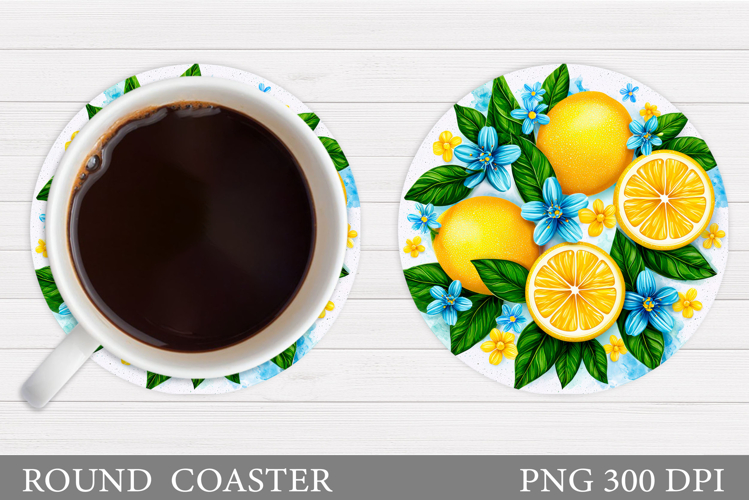 Lemons Coaster Design. Lemons Sublimation