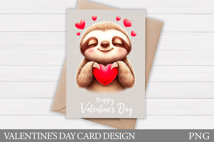 Valentines Sloth Card Printable. Valentines Card Design