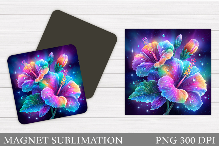 Tropical Flowers Magnet. Flowers Magnet Sublimation
