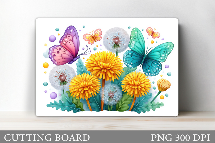 Butterflies Cutting Board. Flowers Kitchen Cutting Board