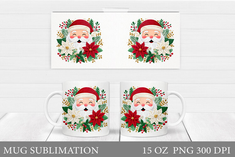Santa Claus Mug Design. Christmas Mug Sublimation example image 1