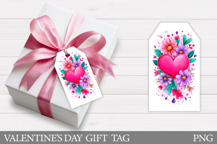 Hearts Gift Tag Printable. Valentines Gift Tag Design