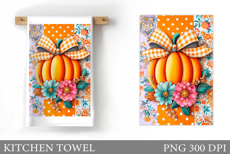 Pumpkin Kitchen Towel. Fall Kitchen Towel Sublimation
