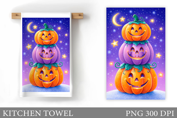 Halloween Pumpkin Kitchen Towel. Halloween Sublimation