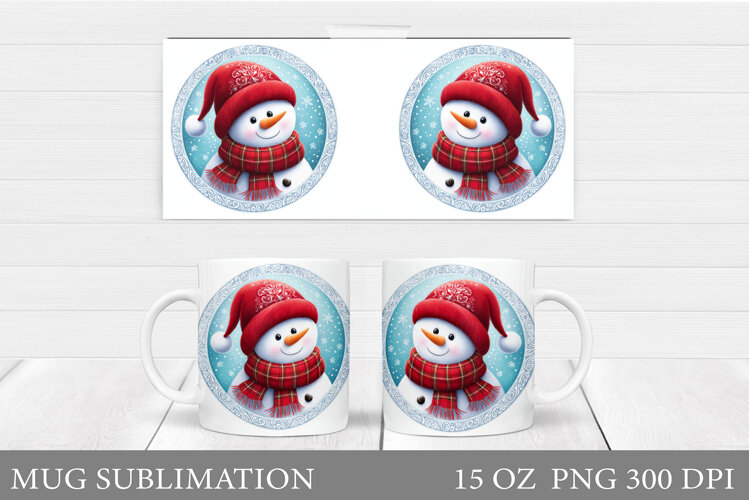 Cute Snowman Mug Design. Christmas Mug Sublimation example image 1