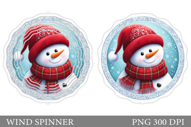 Cute Snowman Wind Spinner. Christmas Wind Spinner Design