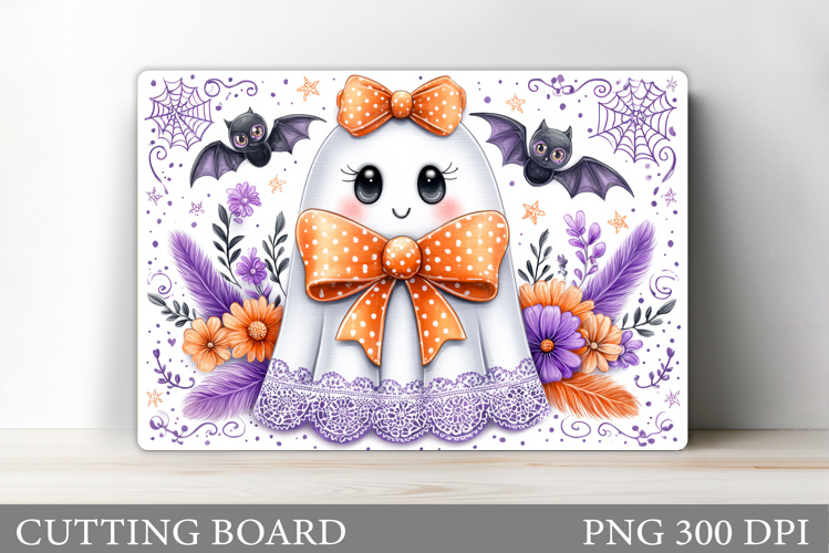 Ghost Cutting Board Sublimation. Halloween Cutting Board