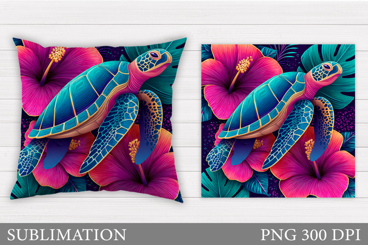 Sea Turtle Pillow Design. Turtle Sublimation