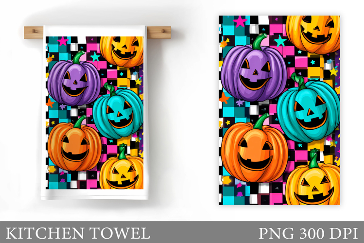 Halloween Pumpkin Kitchen Towel. Halloween Sublimation