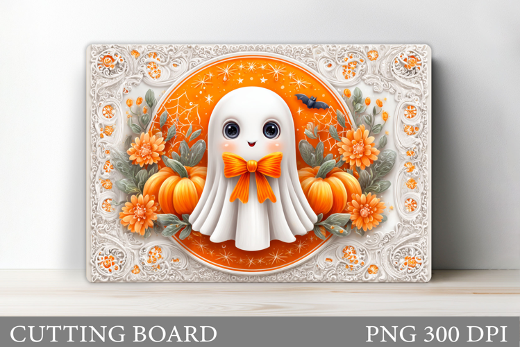 Ghost Cutting Board Sublimation. Halloween Cutting Board