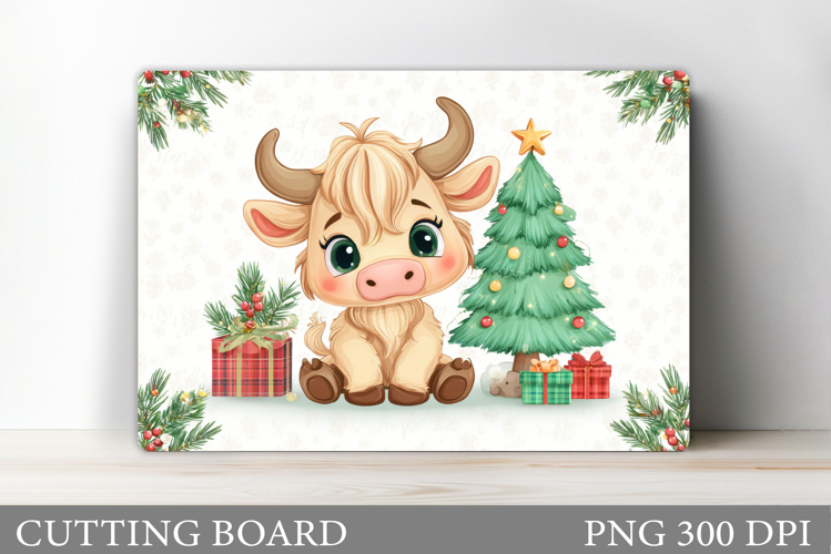 Christmas Cow Cutting Board. Christmas Cutting Board