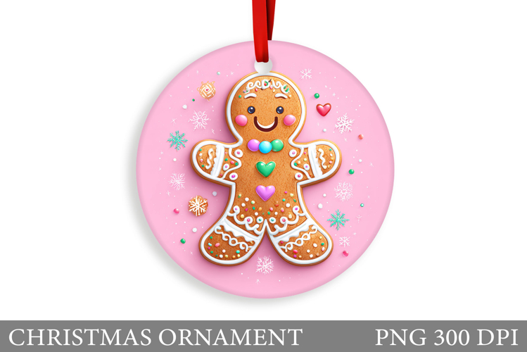 Gingerbread Christmas Ornament. Cute Raccoon Sublimation