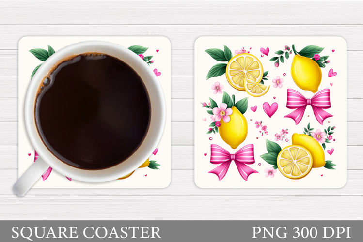 Lemons Coaster Design. Lemons Sublimation