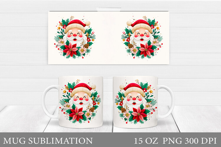Santa Claus Mug Design. Christmas Mug Sublimation example image 1