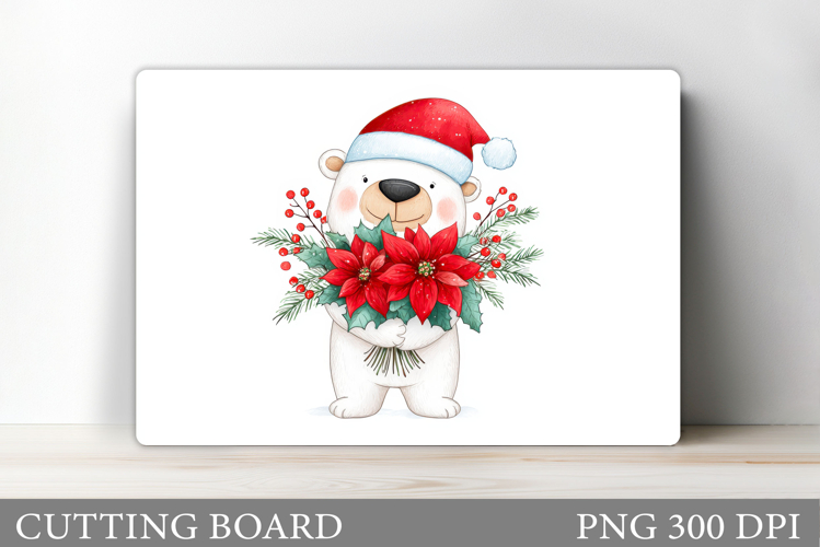 Polar Bear Cutting Board. Christmas Cutting Board Design