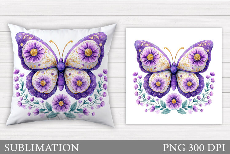 Butterfly Pillow Design. Butterfly Sublimation example image 1
