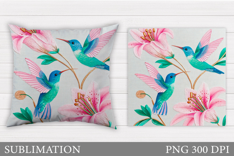 Hummingbird Pillow Design. Hummingbird Sublimation