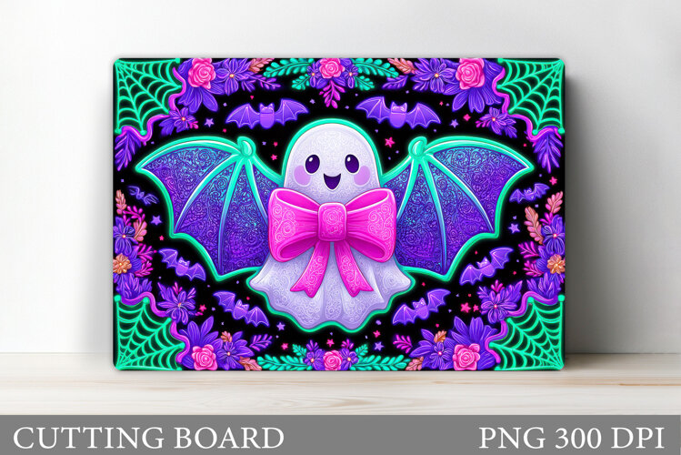 Cute Ghost Cutting Board Design. Halloween Cutting Board example image 1