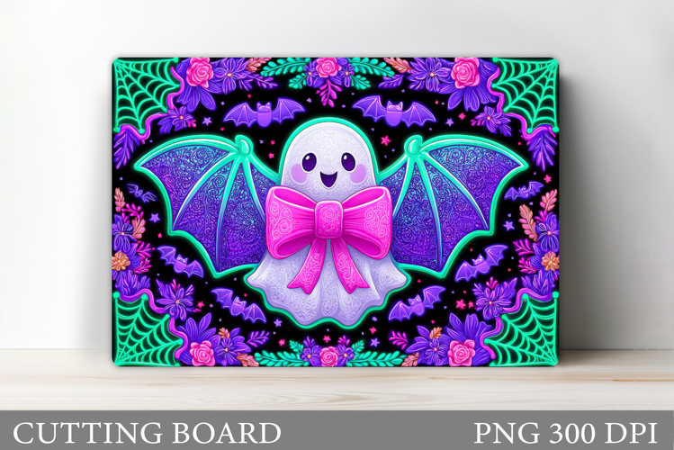 Cute Ghost Cutting Board Design. Halloween Cutting Board