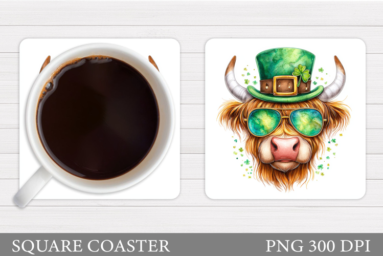 St Patrick Cow Coaster. St Patrick Coaster Sublimation