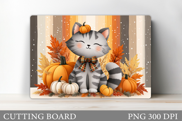 Fall Cat Cutting Board. Fall Cutting Board Design