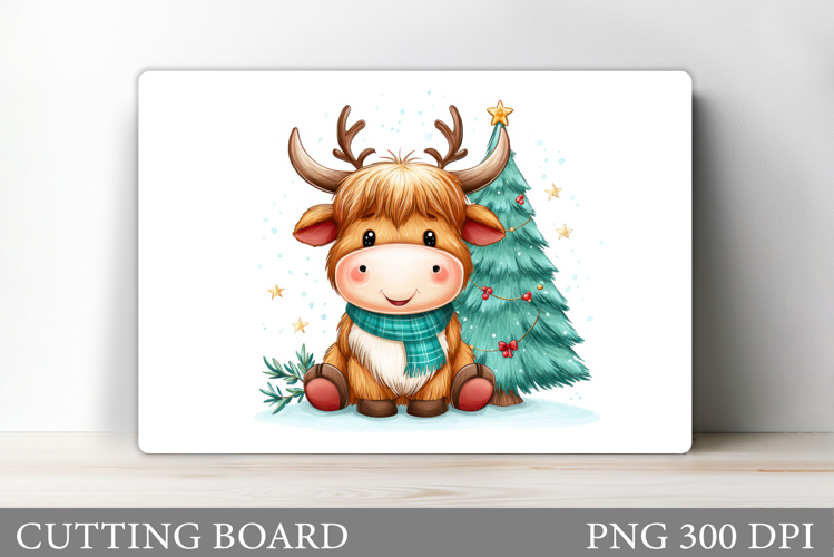 Christmas Cow Cutting Board. Christmas Cutting Board