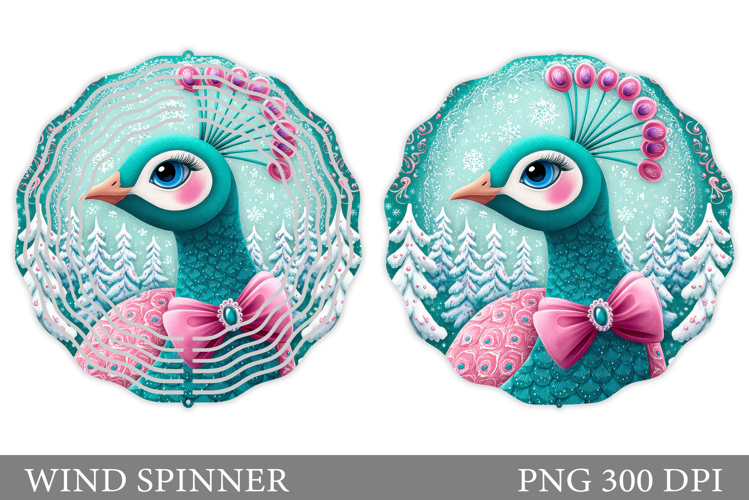 Cute Peacock Wind Spinner. Christmas Wind Spinner Design