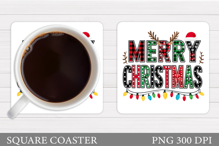 Merry Christmas Coaster. Christmas Coaster Sublimation
