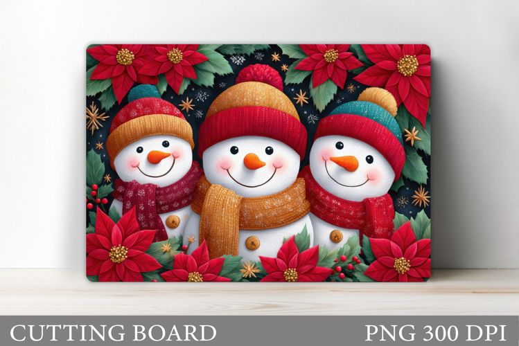 Christmas Cutting Board. Snowman Cutting Board Sublimation