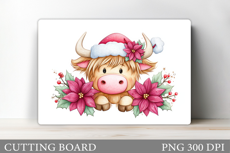 Christmas Cow Cutting Board. Christmas Cutting Board