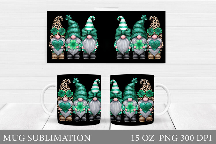 St Patrick Gnome Mug Design. St Patrick Mug Sublimation example image 1