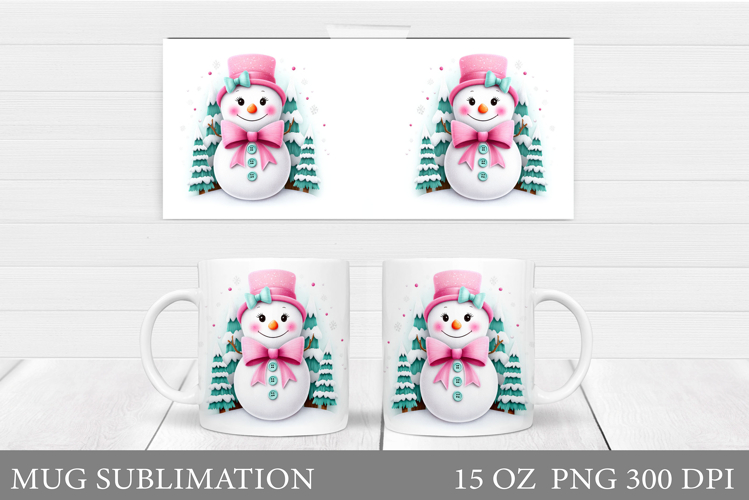 Christmas Snowman Mug Design. Christmas Mug Sublimation