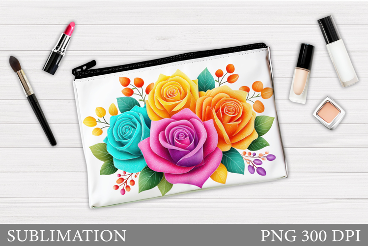 Roses Cosmetics Bag Design. Roses Sublimation