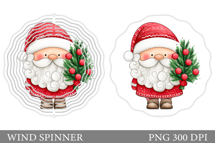 Santa Claus Wind Spinner. Christmas Wind Spinner Sublimation