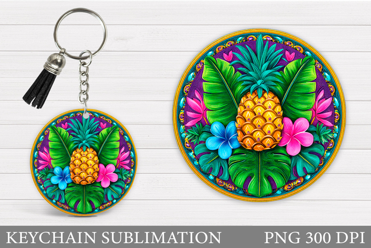 Pineapple Keychain Design. Pineapple Sublimation
