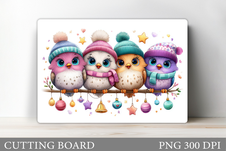 Christmas Birds Cutting Board. Christmas Cutting Board