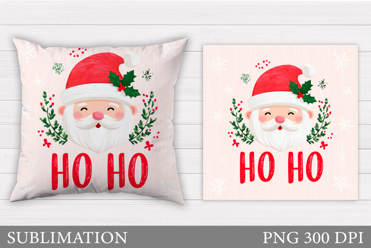Santa Claus Pillow Design. Christmas Pillow Sublimation