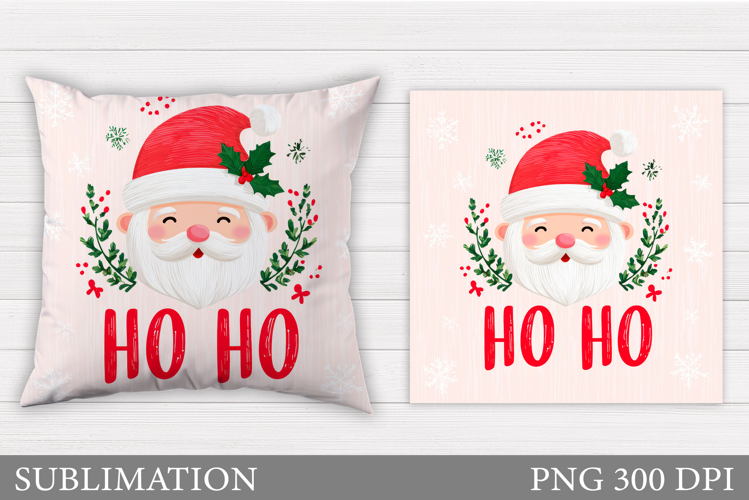 Santa Claus Pillow Design. Christmas Pillow Sublimation