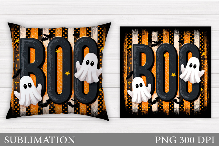 Boo Pillow Design. Halloween Pillow Sublimation