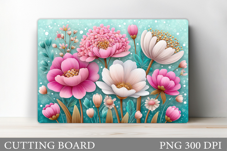 Floral Cutting Board Design. Flowers Cutting Board