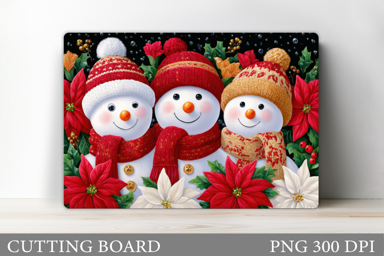 Cute Snowman Cutting Board. Christmas Cutting Board Design