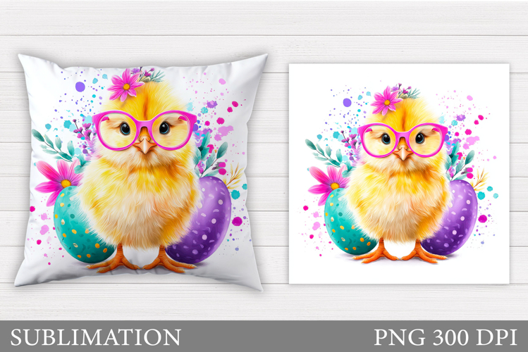 Easter Chick Pillow Sublimation. Easter Pillow Design