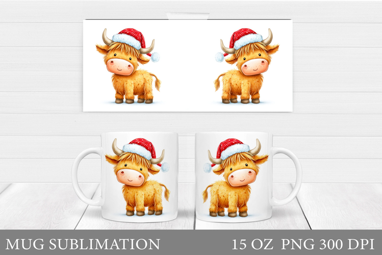 Christmas Cow Mug Design. Christmas Mug Sublimation