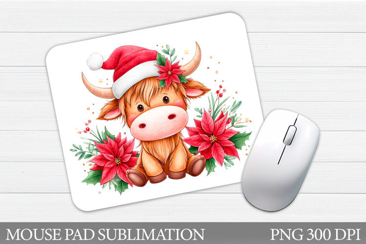 Christmas Cow Mouse Pad. Christmas Mouse Pad Design