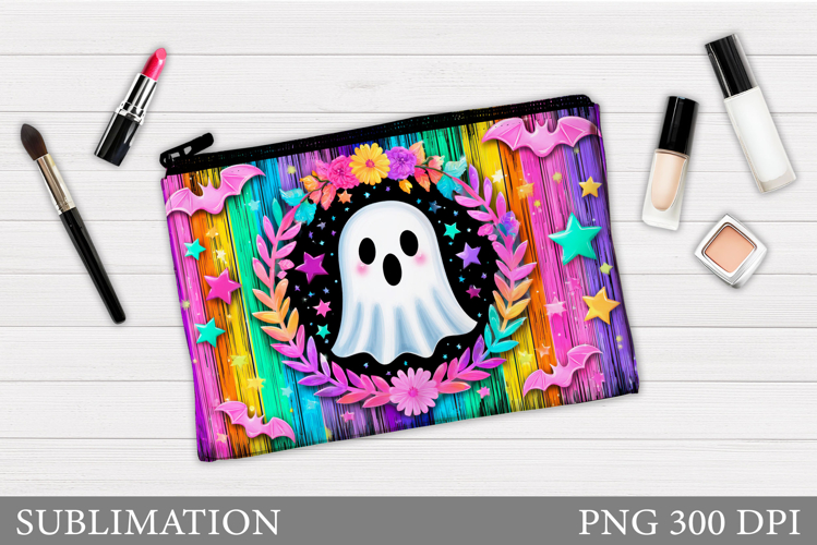 Cute Ghost Cosmetics Bag. Halloween Makeup Bag Sublimation