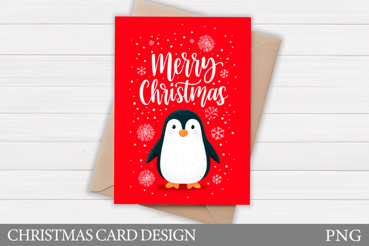 Christmas Penguin Card. Christmas Card Printable